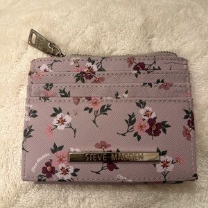 Steve Madden Pink Floral Card Wallet